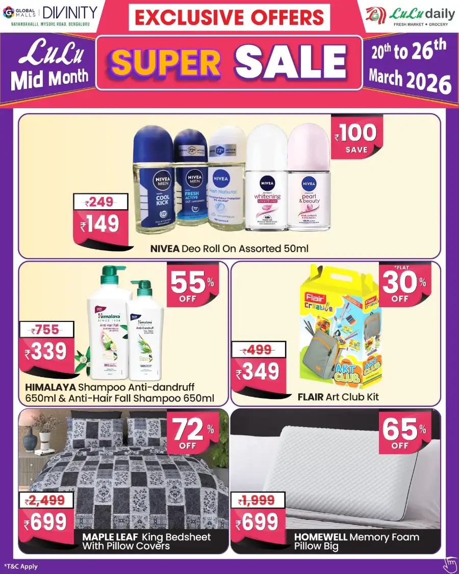 Lulu Daily Bengaluru Mid-Month Super Sale | Ends 26 Mar