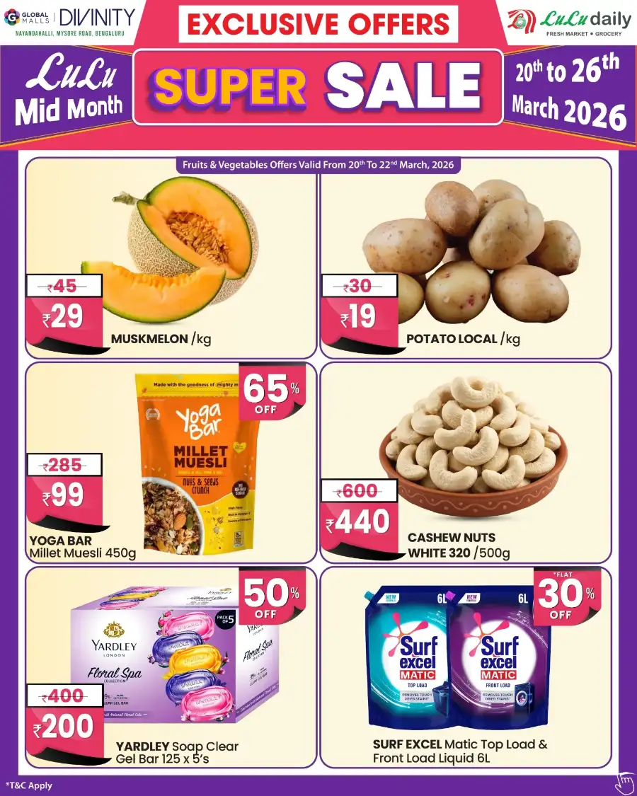 Lulu Daily Bengaluru Mid-Month Super Sale | Ends 26 Mar