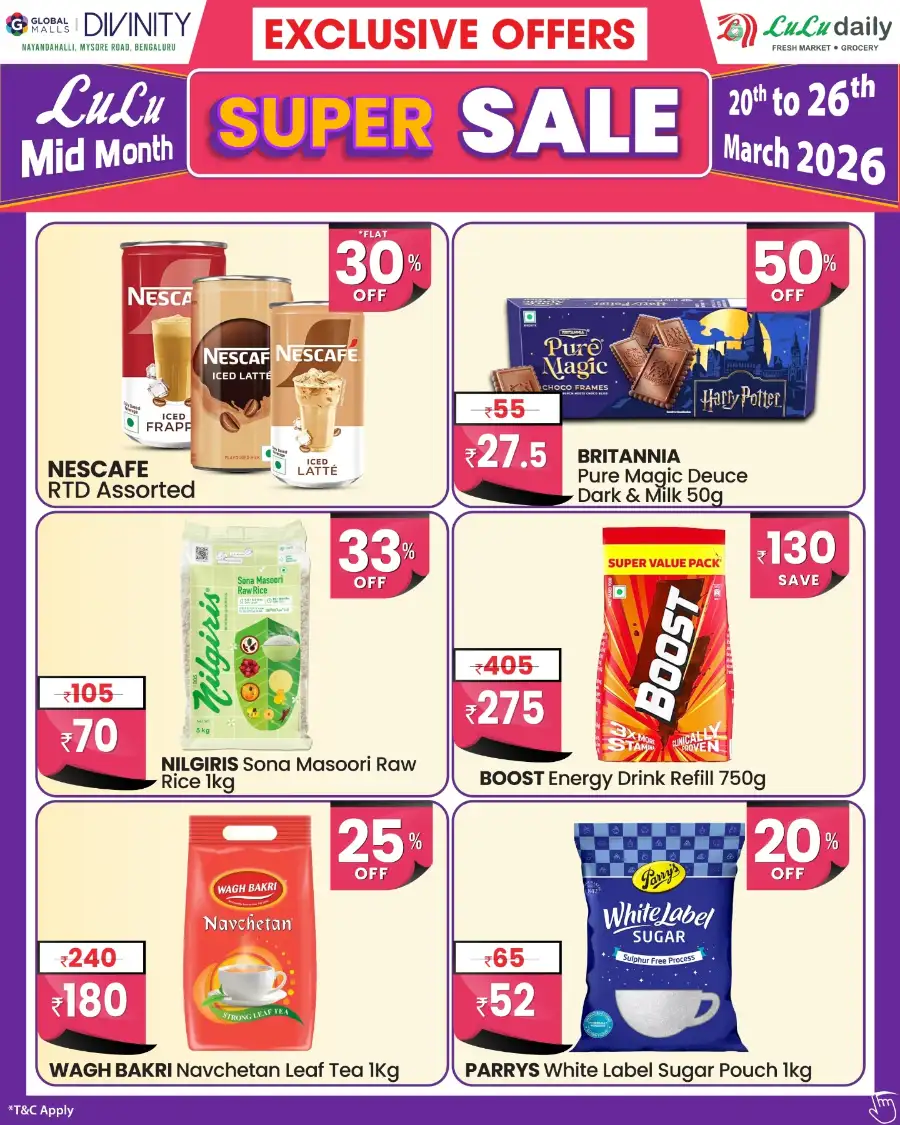 Lulu Daily Bengaluru Mid-Month Super Sale | Ends 26 Mar