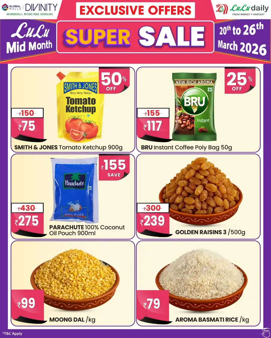 Lulu Daily Bengaluru Mid-Month Super Sale | Ends 26 Mar
