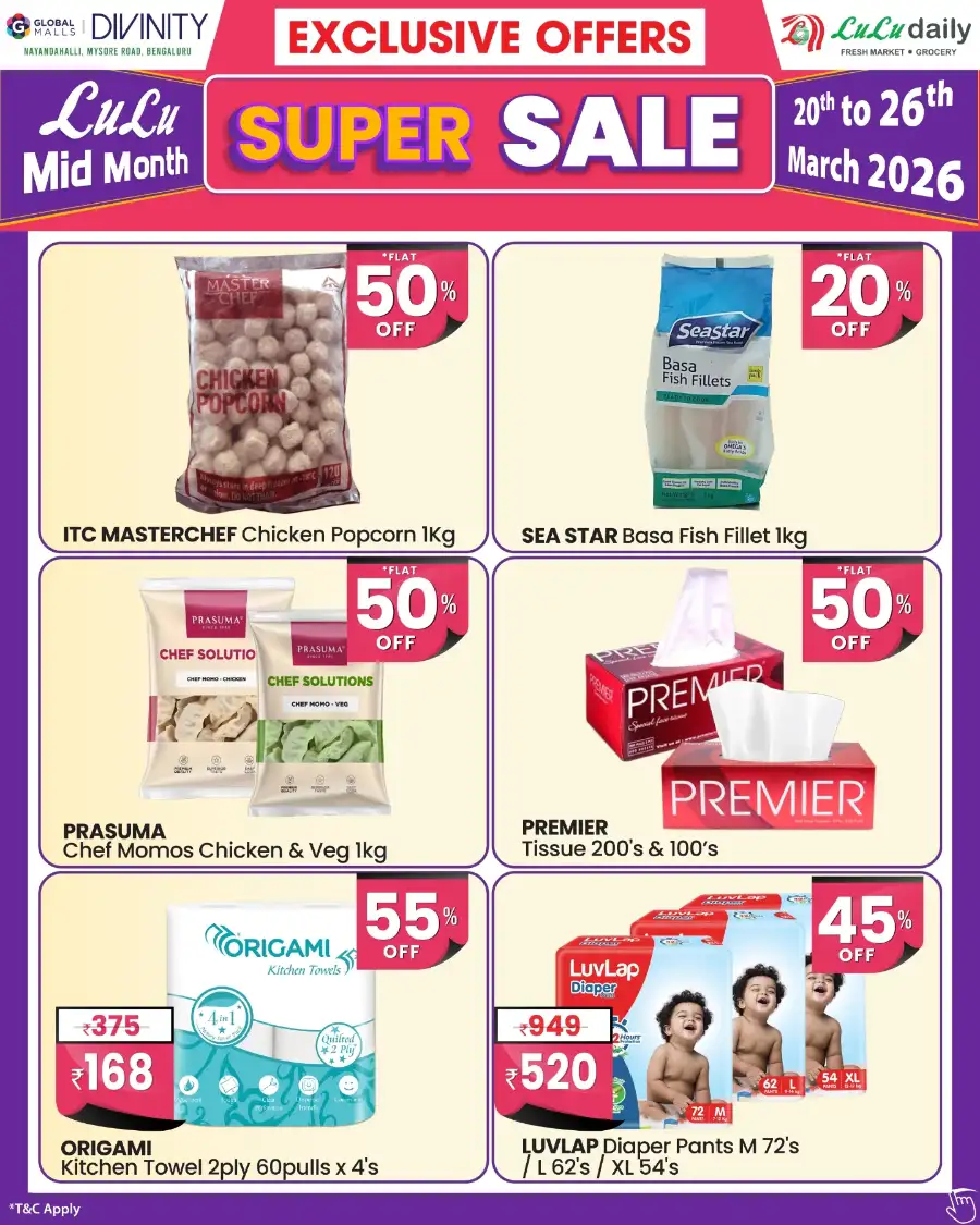 Lulu Daily Bengaluru Mid-Month Super Sale | Ends 26 Mar