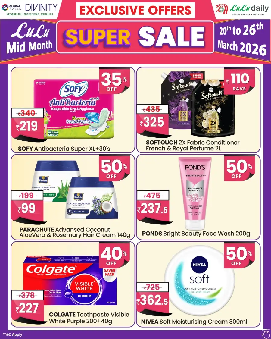 Lulu Daily Bengaluru Mid-Month Super Sale | Ends 26 Mar
