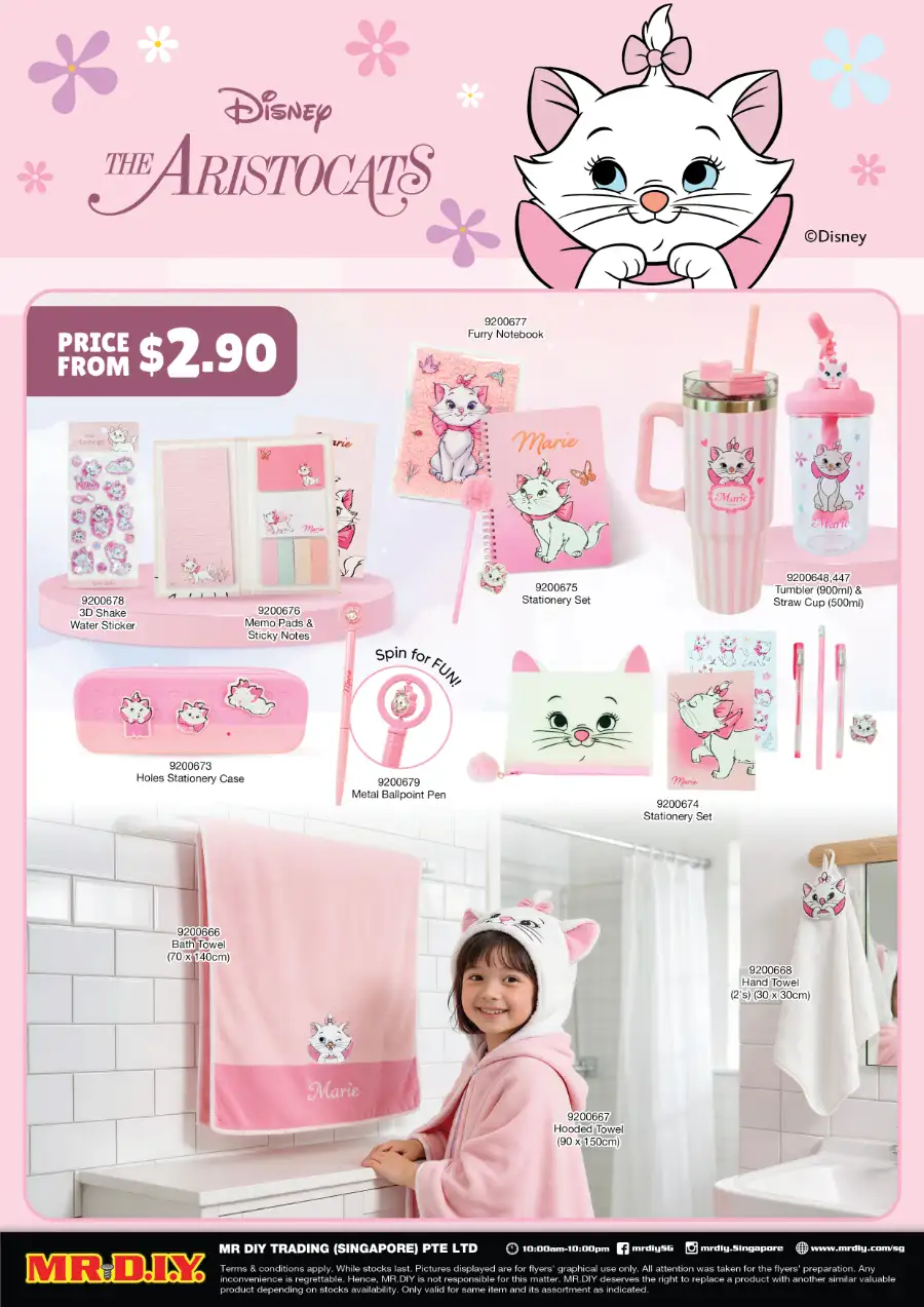 MR.DIY Singapore Disney Aristocats Marie | From $2.90 | Ends April 2026