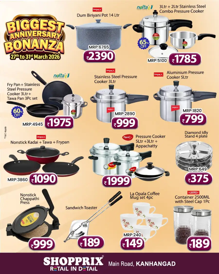 Shopprix Kanhangad Anniversary Bonanza | Ends March 31