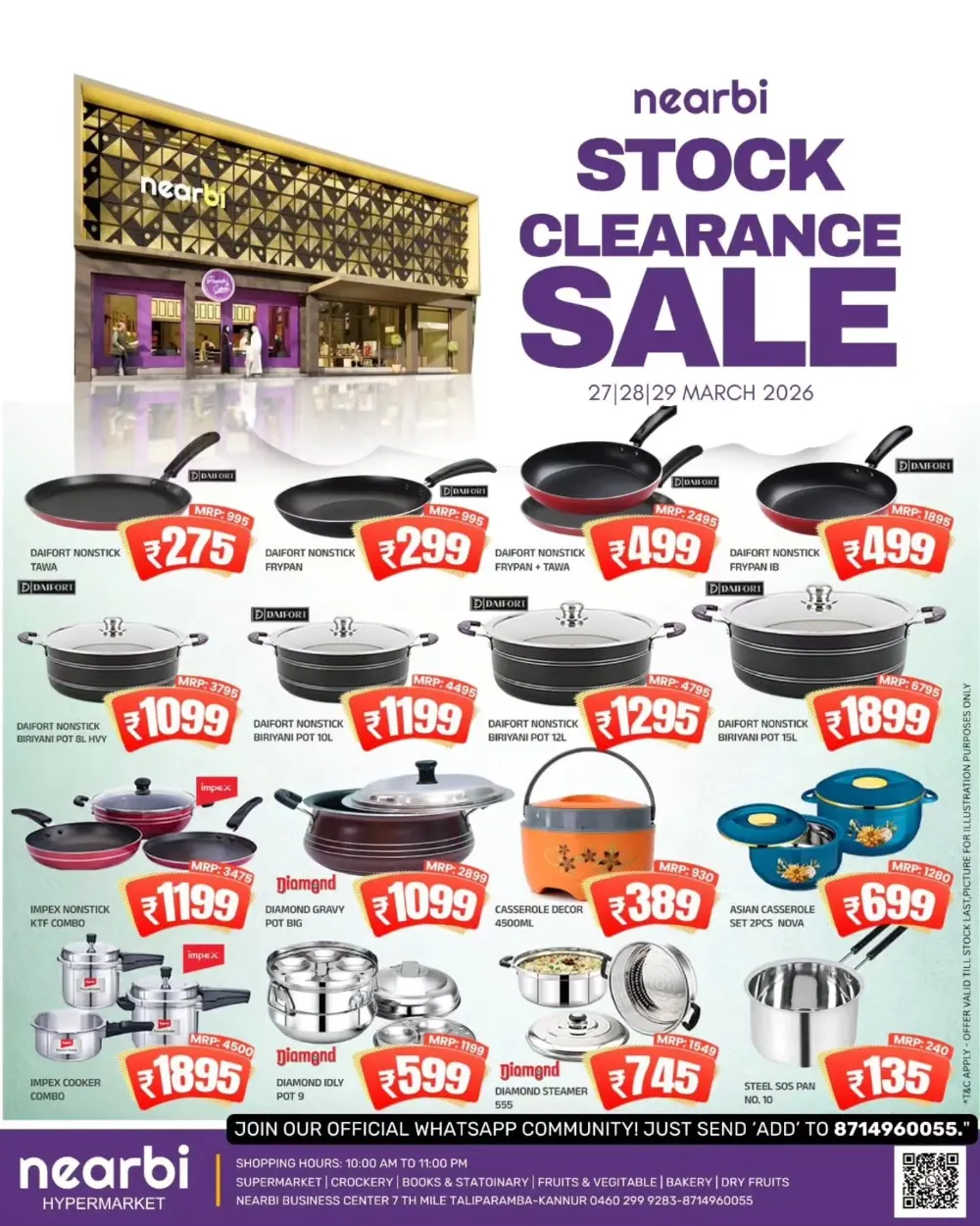 nearbi Taliparamba Stock Clearance Sale | Ends Sunday