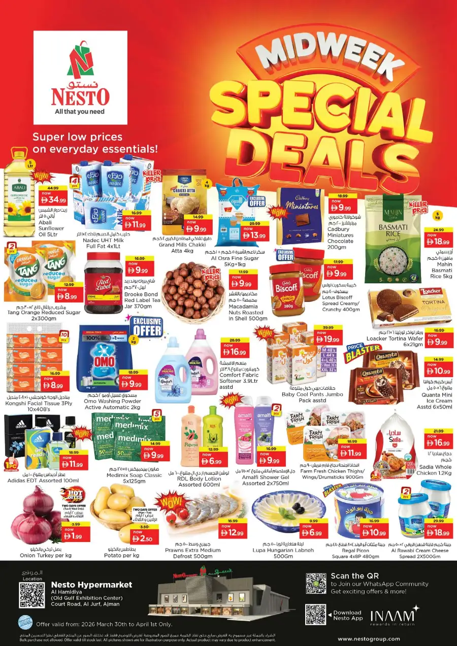 Nesto Ajman Offers - Midweek Special Deals at Al Hamidiya | Mar 30 - Apr 1