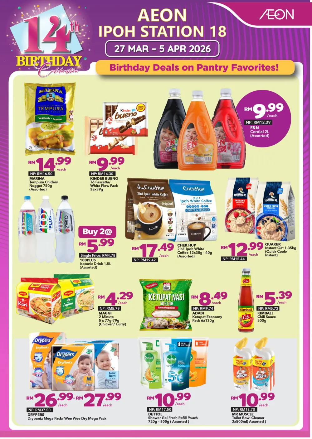 AEON Ipoh Station 18 Birthday Deals | Ends 5 Apr