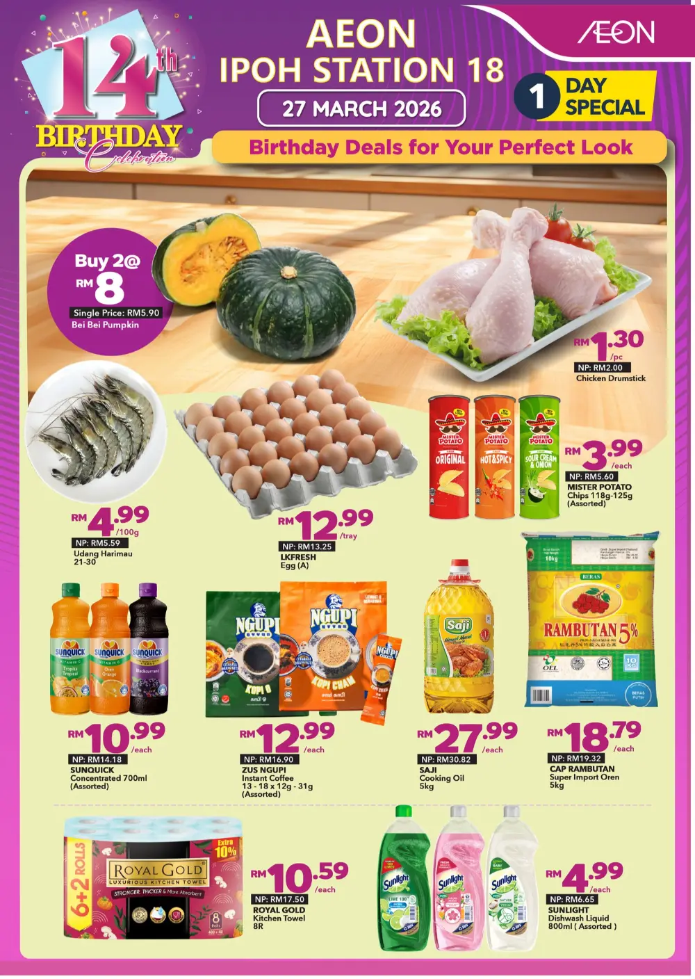 AEON Ipoh Station 18 Birthday Deals | Ends 5 Apr
