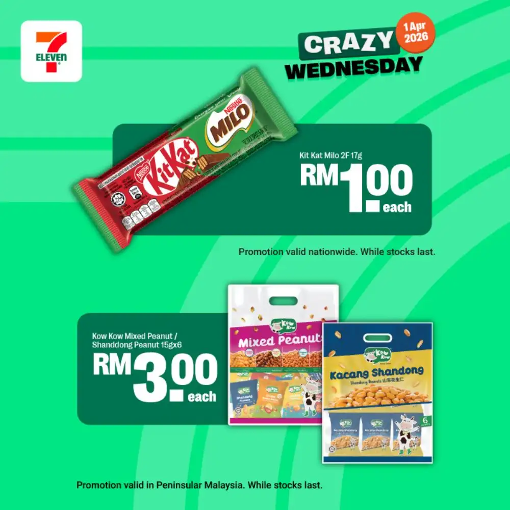 7-Eleven Malaysia Crazy Wednesday Deals | Ends Today