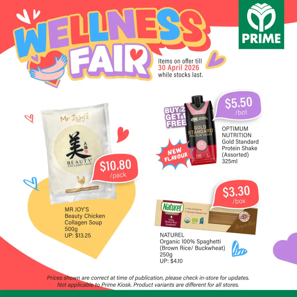 Prime Singapore Wellness Fair Deals | Ends April 30