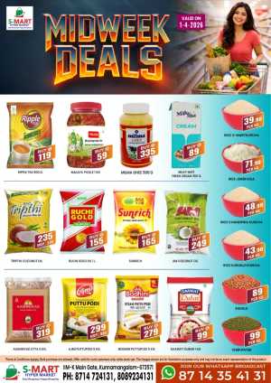 S-Mart Kunnamangalam Midweek Grocery Deals & Offers | Best Prices Today In S-Mart Hypermarket Calicut