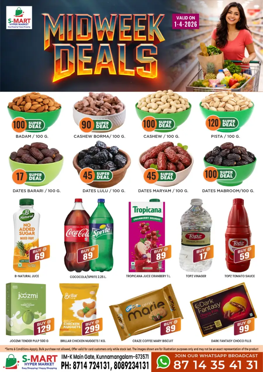 S-Mart Kunnamangalam Midweek Grocery Deals & Offers | Best Prices Today
