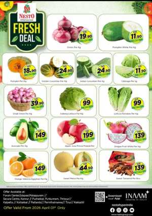 Fresh Deals In Nesto Hypermarket Malappuram,Kannur,Thrissur,Wayanad,Palakkad