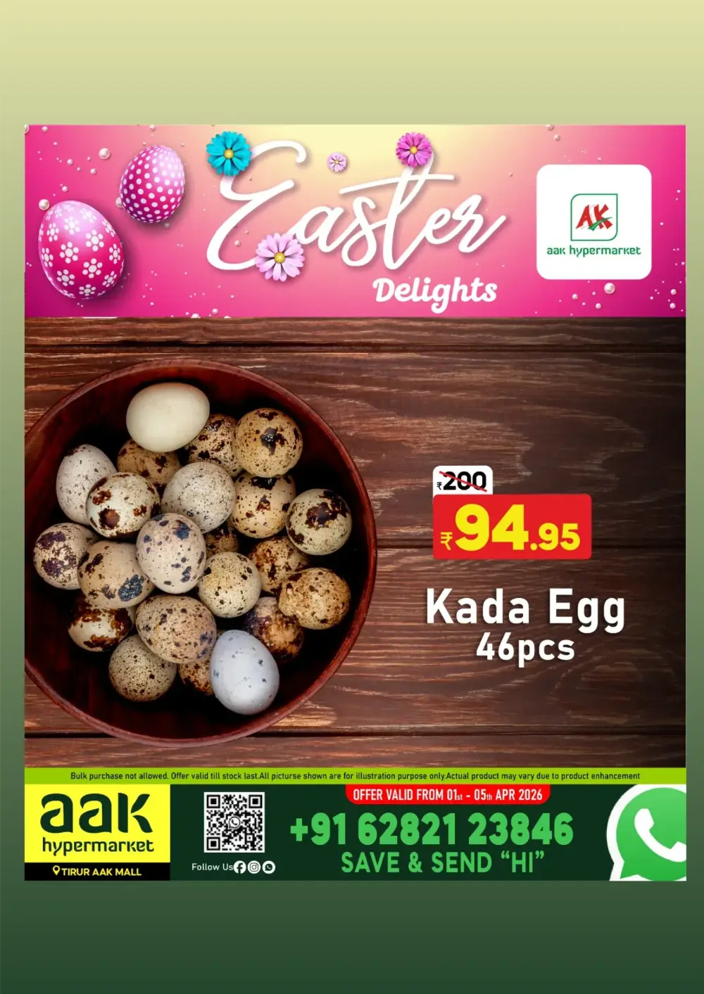 AAK Hypermarket Tirur Easter Offers | Ends April 5th