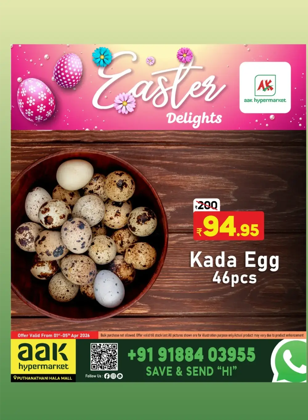 AAK Hypermarket Puthanathani Easter Offers | Ends April 5th