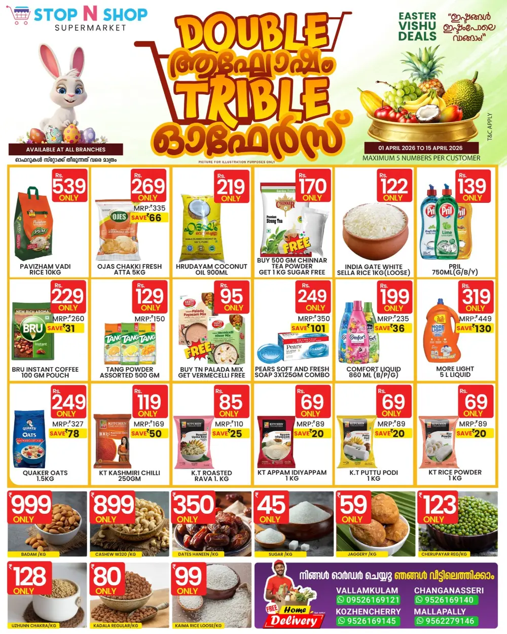 Stop N Shop Vallamkulam & Changanasseri Easter Vishu Offers | Ends April 15