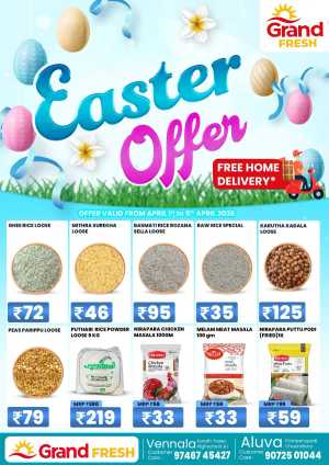 Grand Fresh Vennala & Aluva | Easter Grocery Offers & Free Home Delivery In Grand Hypermarket Ernakulam