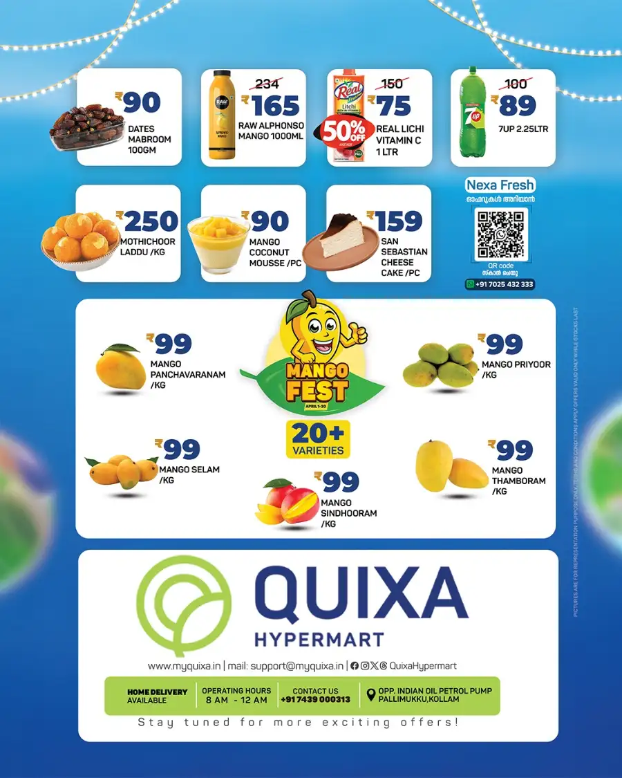 Quixa Hypermart Kollam | Festive Glow Meat & Grocery Offers April 2-5