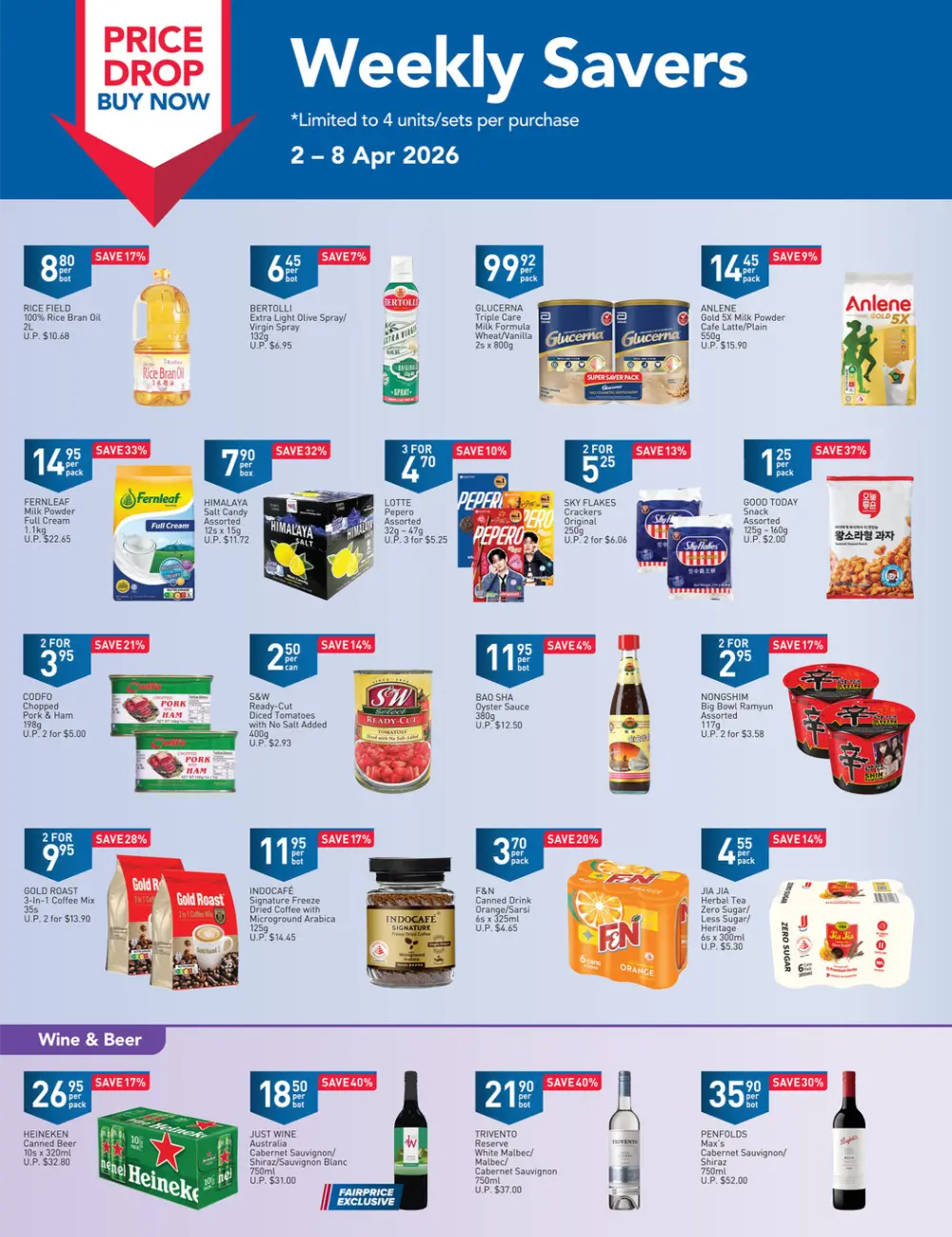 FairPrice Singapore Weekly Savers | Ends 8 Apr