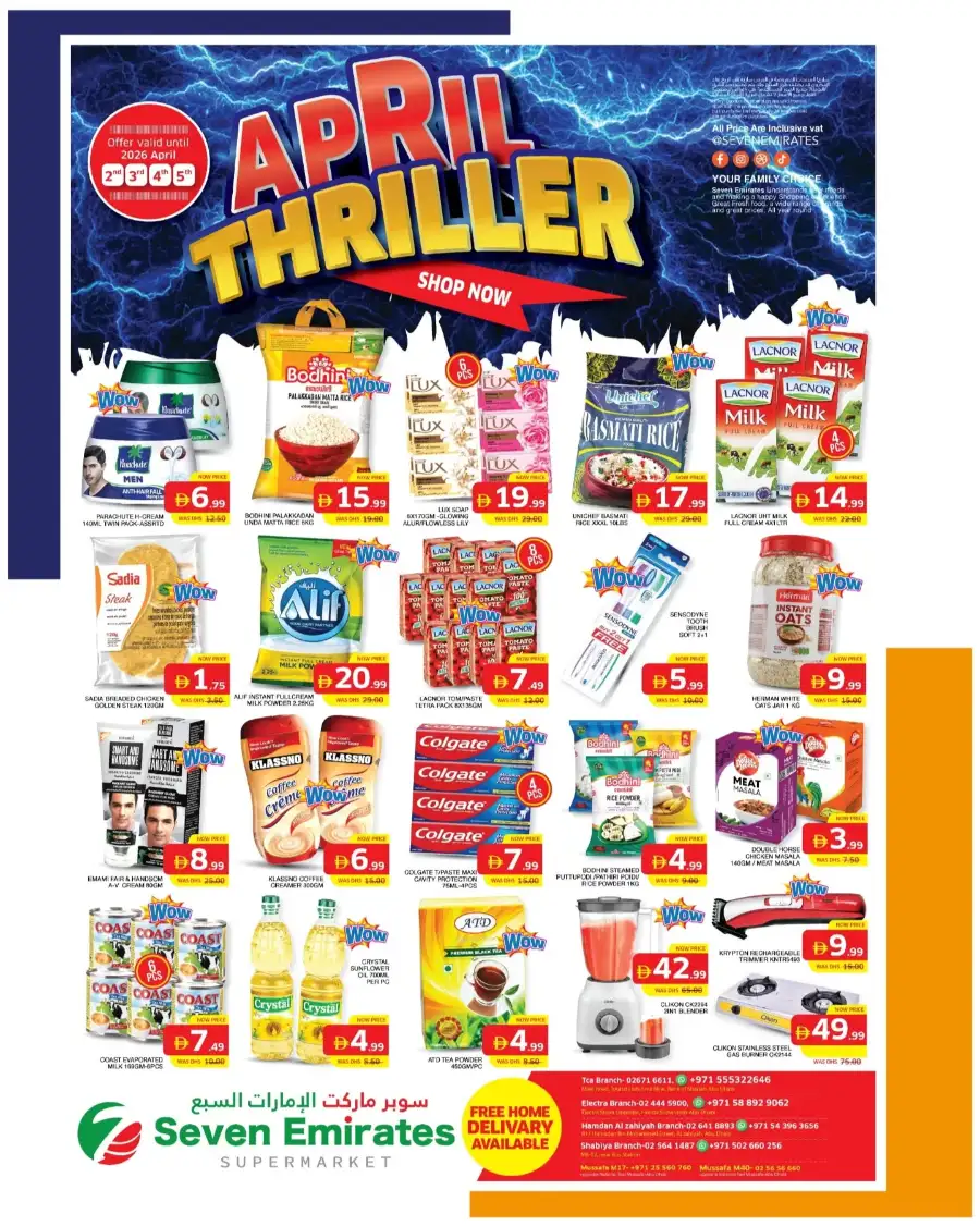 Seven Emirates Abu Dhabi | April Thriller Grocery Offers & Supermarket Deals