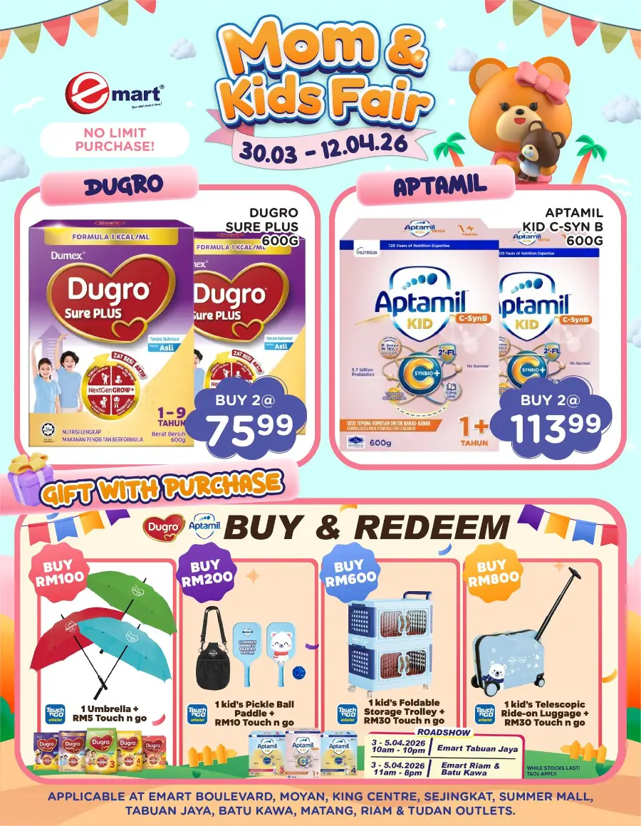 Emart Malaysia Mom & Kids Fair | Ends 12 April