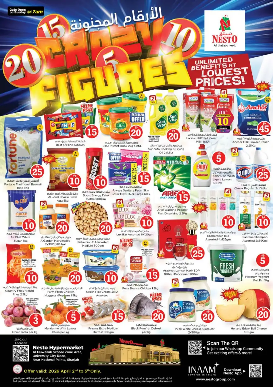 Nesto Sharjah Offers - Crazy Figures Sale April 2-5 | Best Grocery Deals