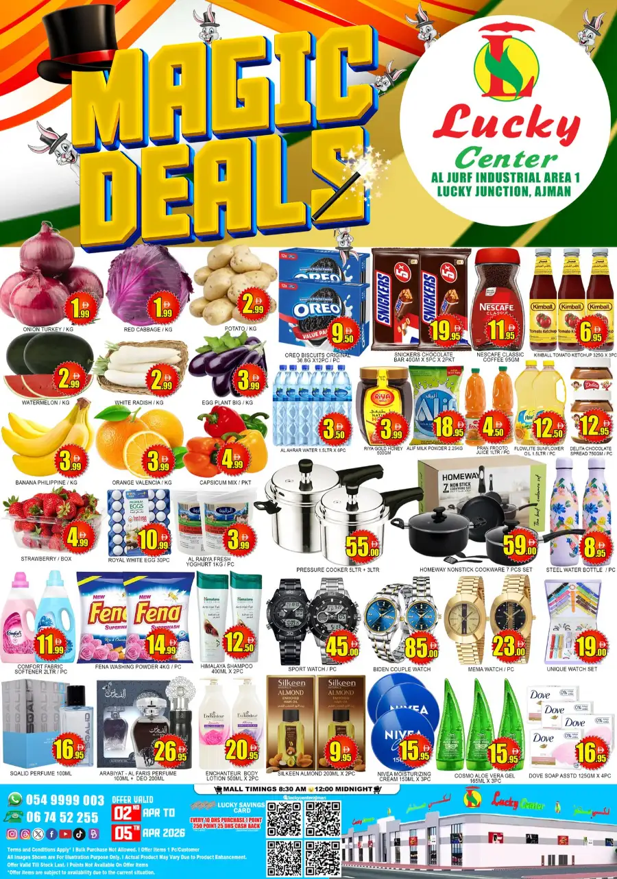 Lucky Center Ajman | Fresh Grocery Offers & Magic Deals April 02-05