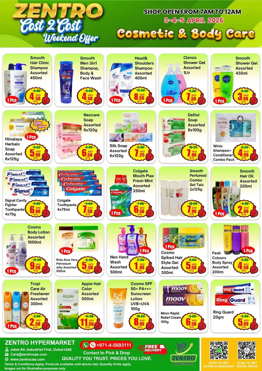 Zentro Jebel Ali: Cost 2 Cost Weekend Grocery Offers | April 3-5, 2026