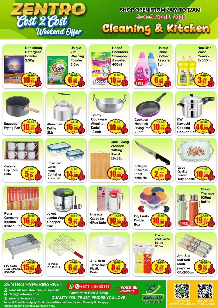 Zentro Jebel Ali: Cost 2 Cost Weekend Grocery Offers | April 3-5, 2026