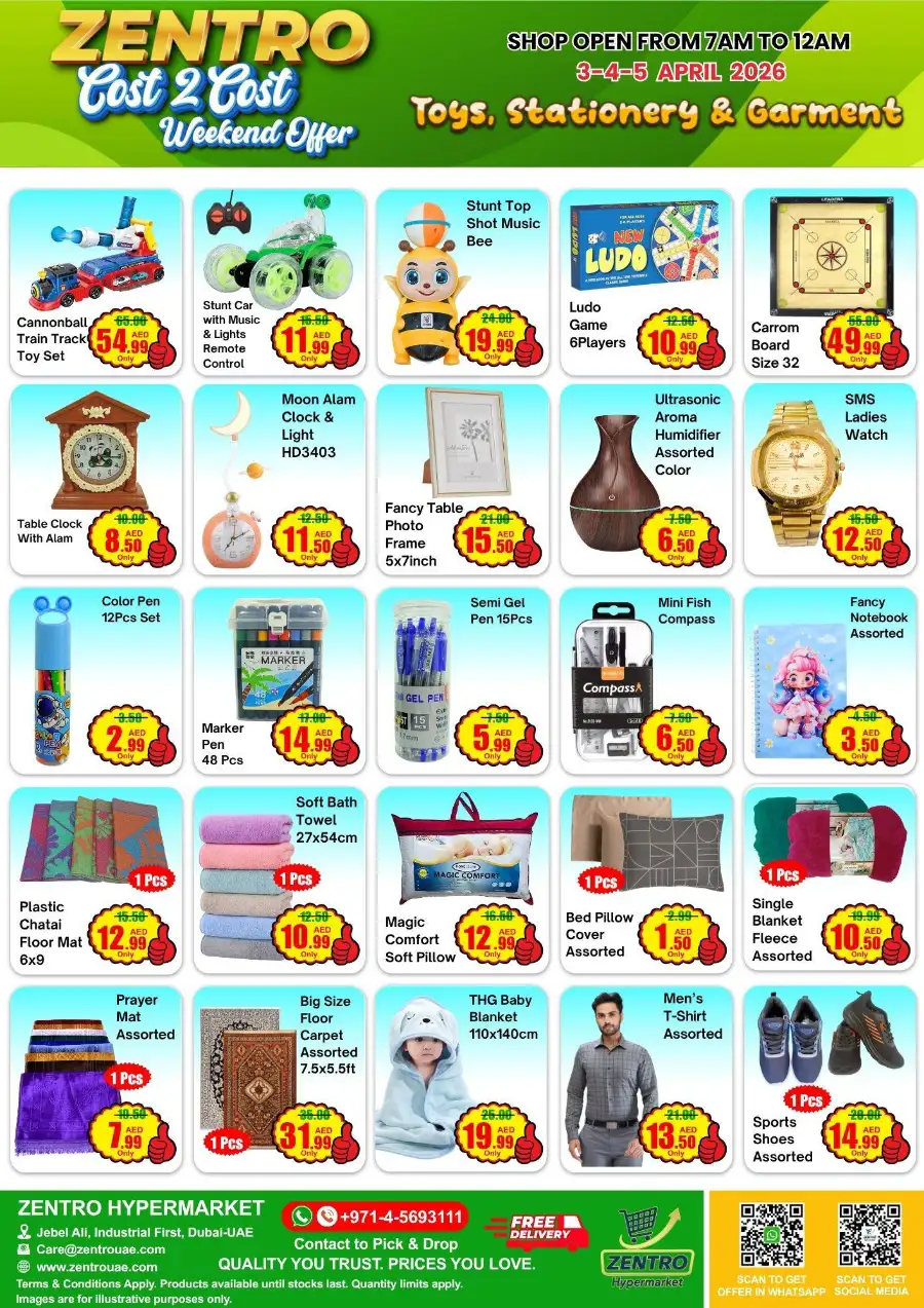 Zentro Jebel Ali: Cost 2 Cost Weekend Grocery Offers | April 3-5, 2026