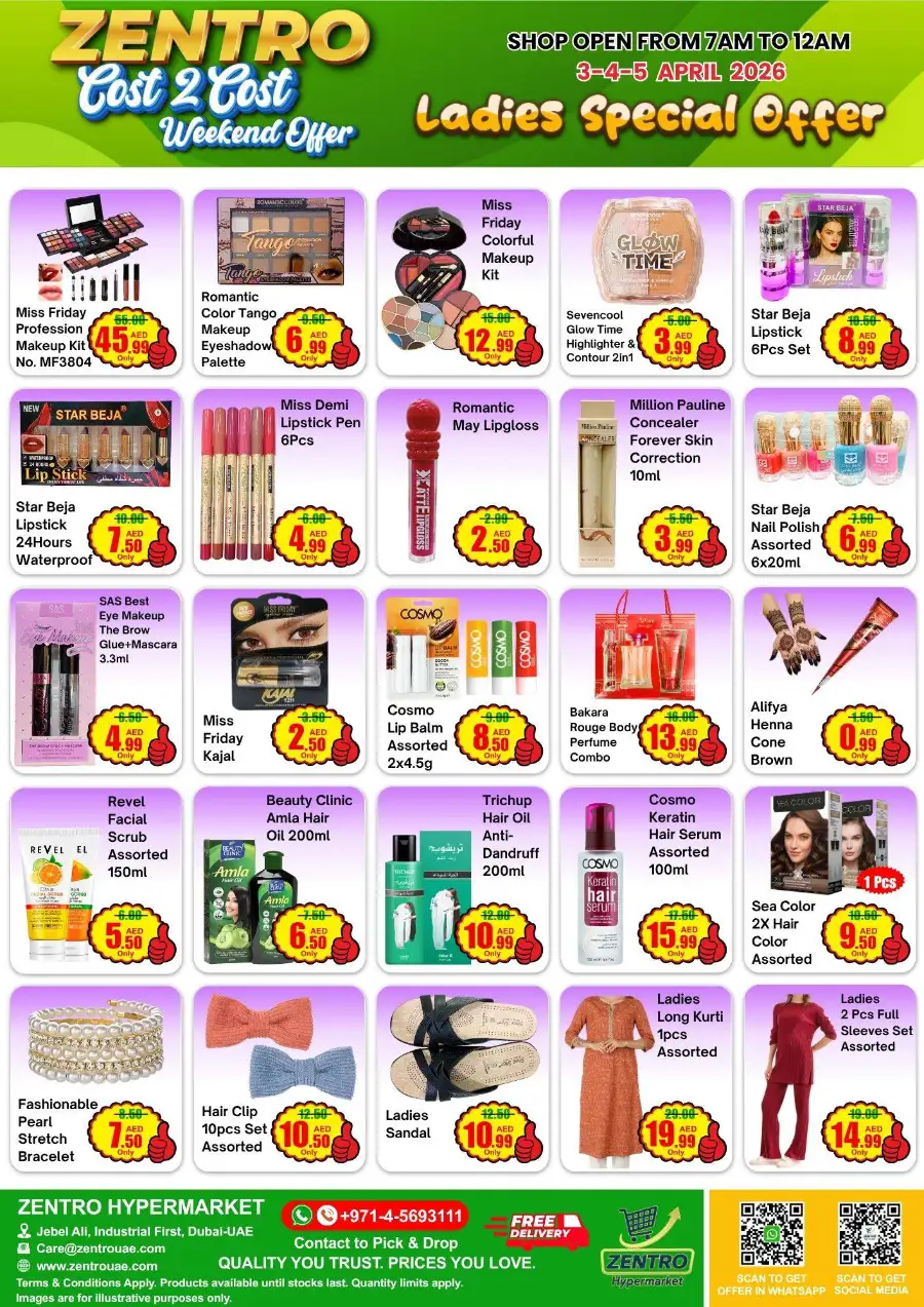 Zentro Jebel Ali: Cost 2 Cost Weekend Grocery Offers | April 3-5, 2026