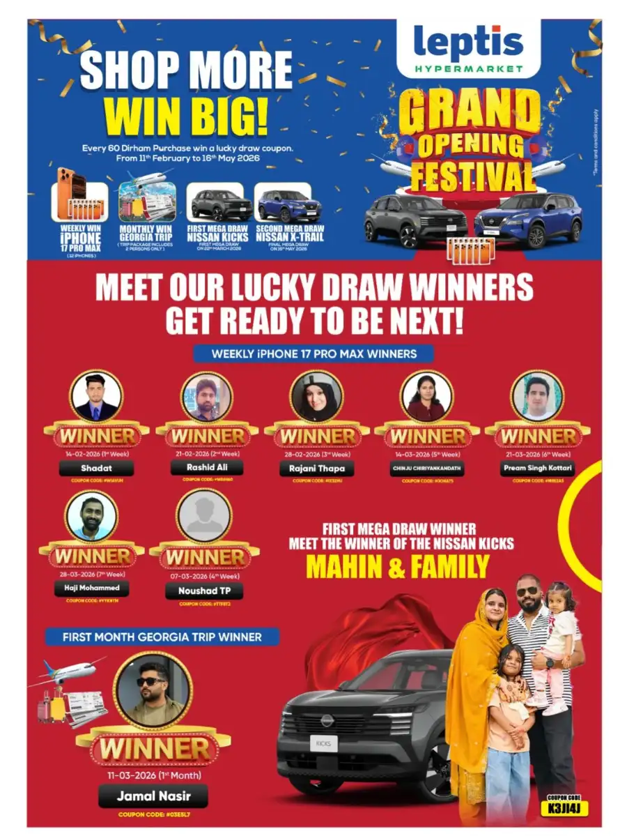 Leptis Hypermarket Al Ain | Mega 5 to 30 Sale & Grocery Offers