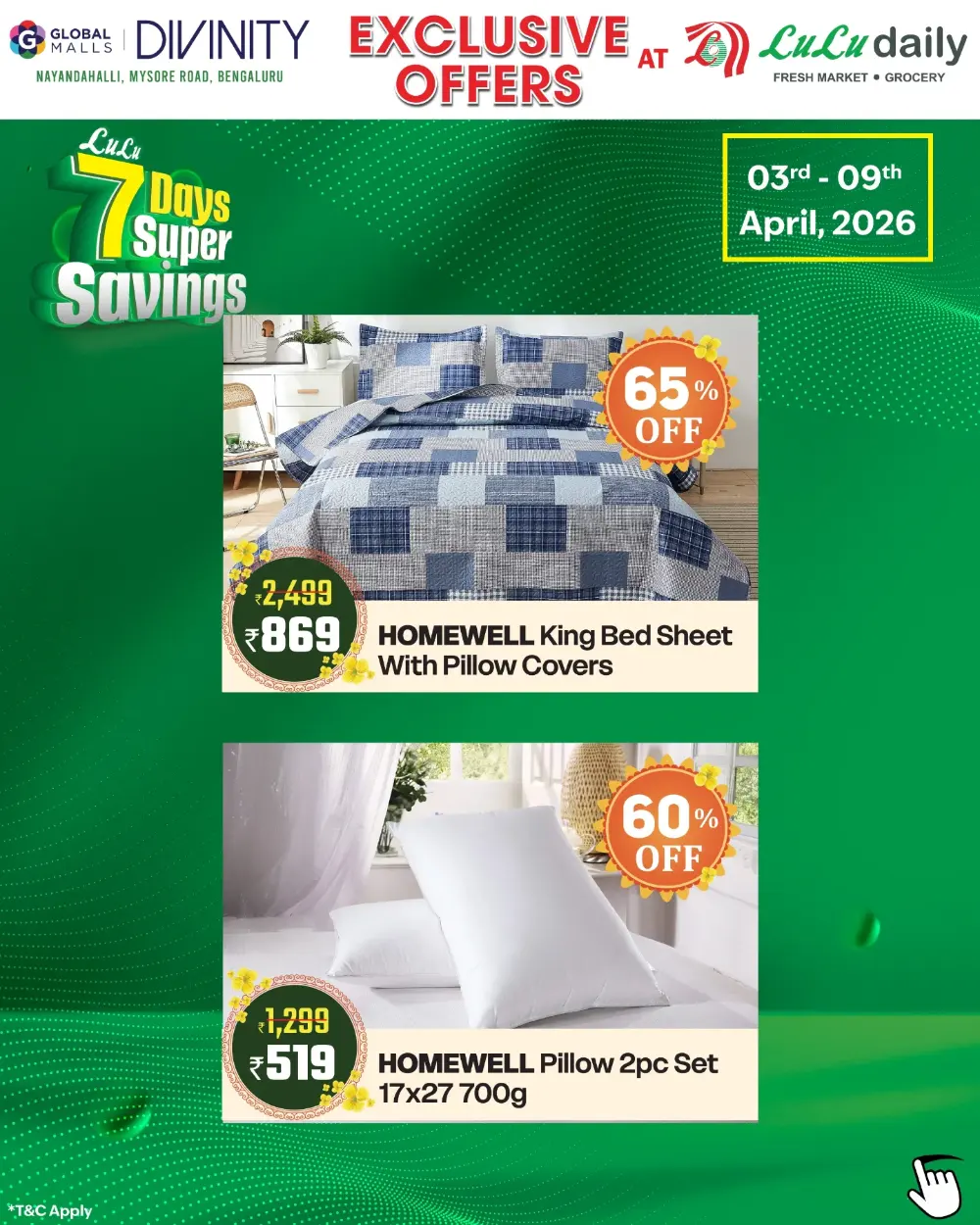 LuLu Daily Global Malls Bengaluru 7 Days Super Savings