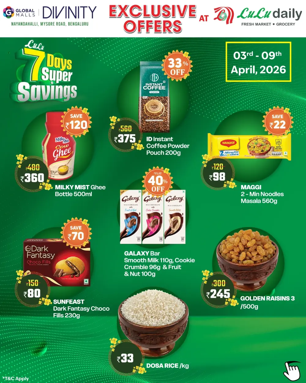 LuLu Daily Global Malls Bengaluru 7 Days Super Savings