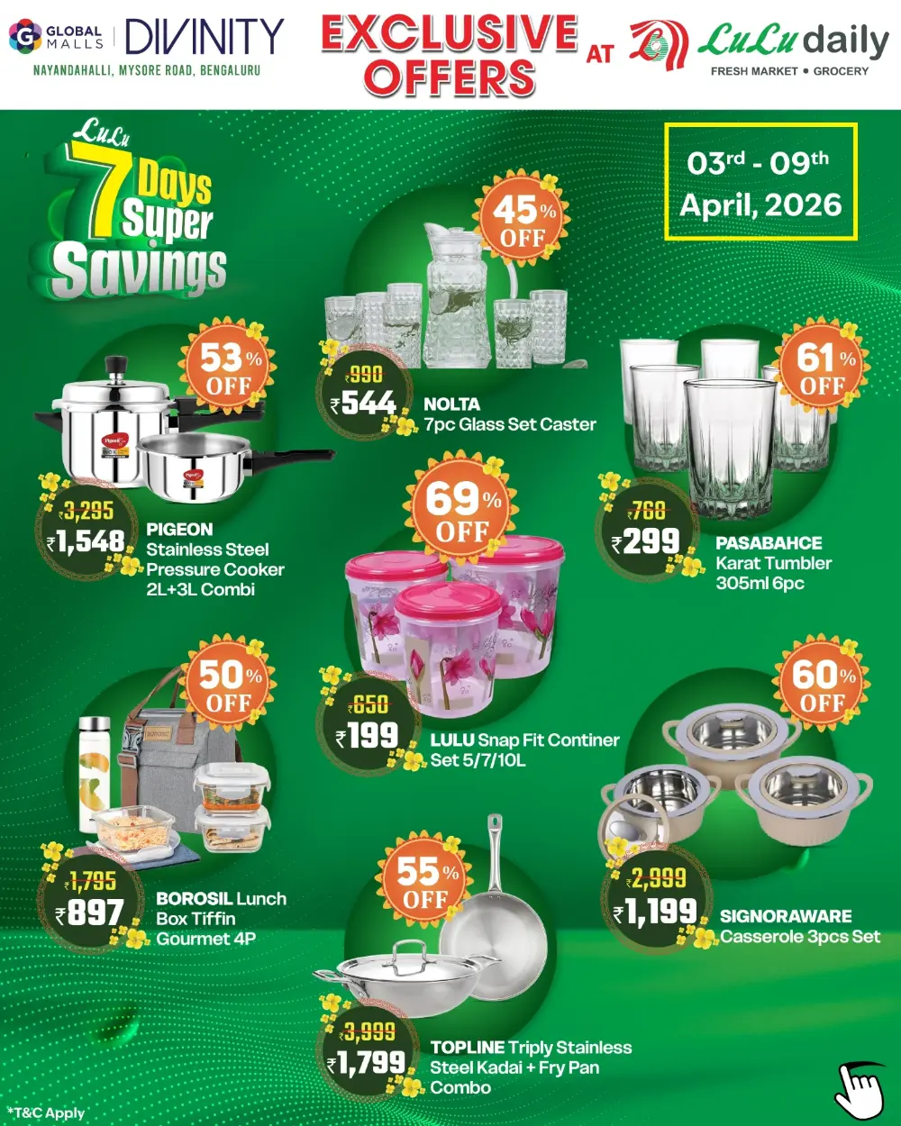 LuLu Daily Global Malls Bengaluru 7 Days Super Savings