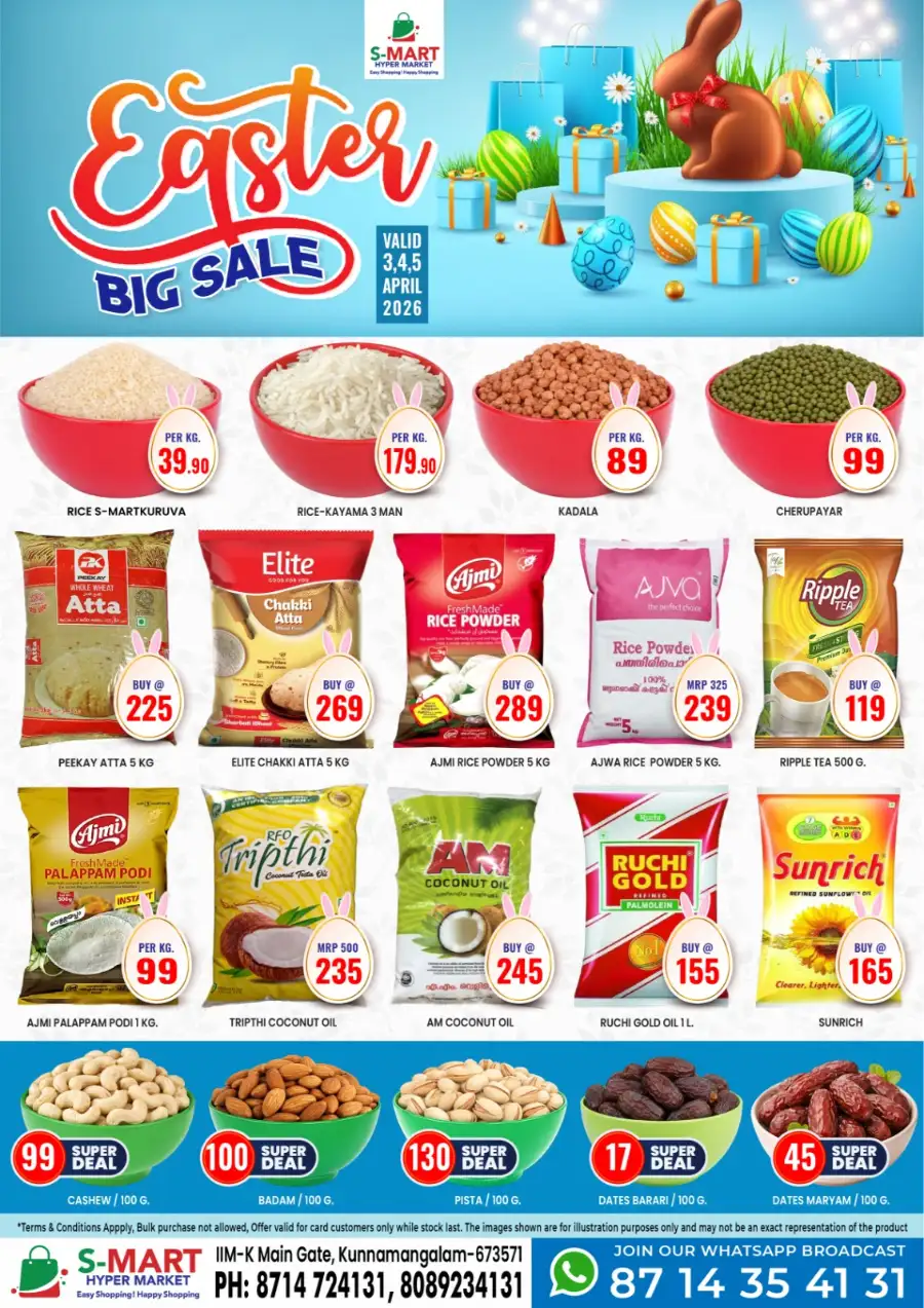 S-Mart Kunnamangalam | Easter Big Sale 2026: Up to 60% Off Home Appliances