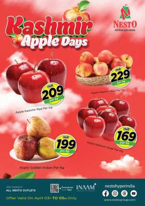 Apple days In Nesto Hypermarket Calicut,Malappuram,Kannur,Thrissur,Wayanad,Palakkad