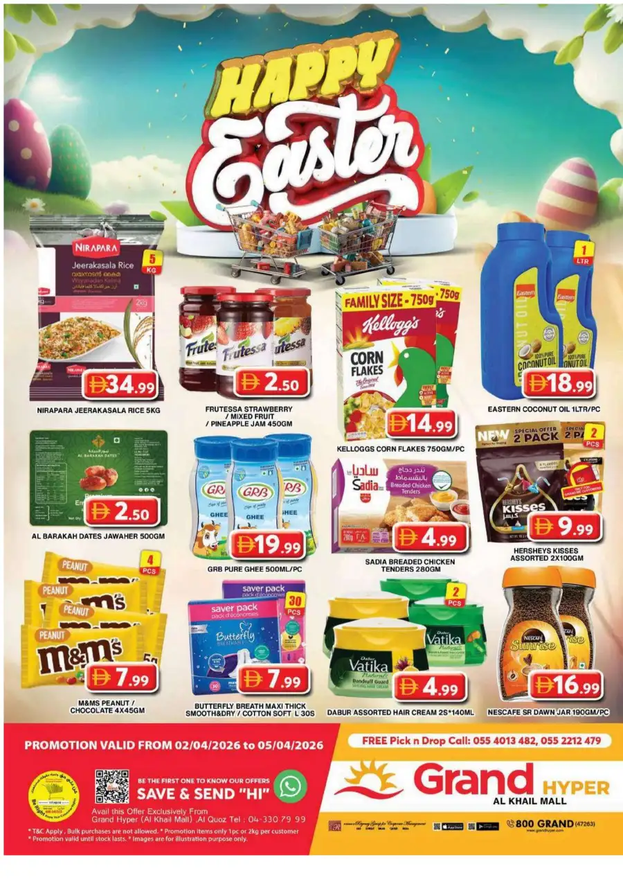Grand Hyper Al Khail Mall Dubai | Easter Supermarket Offers & Grocery Deals April 2-5