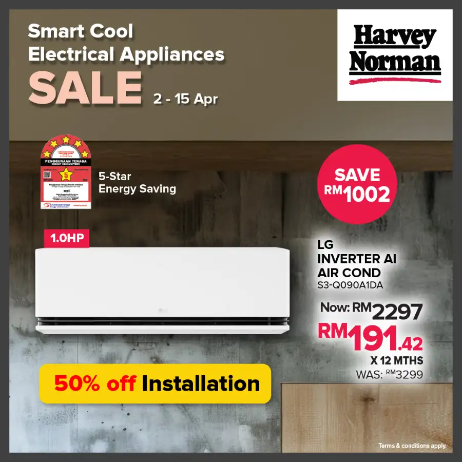 Harvey Norman Malaysia Smart Cool Sale | Ends Apr 15