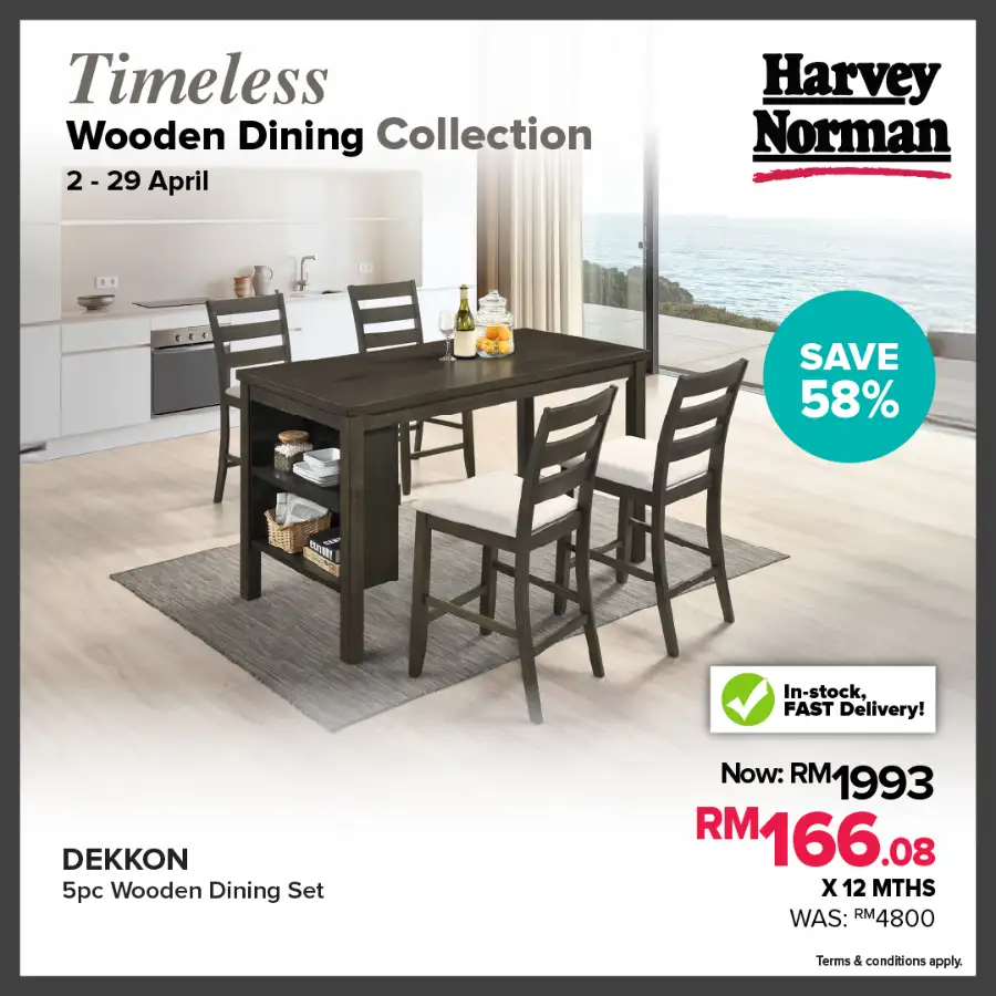 Harvey Norman Malaysia Wooden Dining Sale | Ends 29 Apr