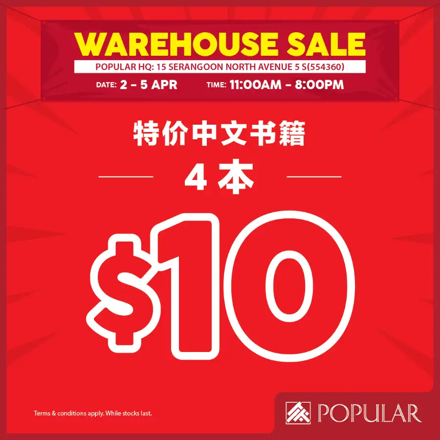 Popular Bookstore Singapore Warehouse Sale | Ends 5 Apr