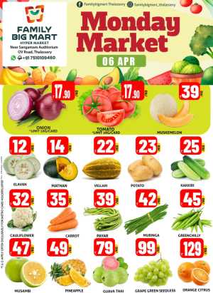 Monday market In Family Big Mart Kannur