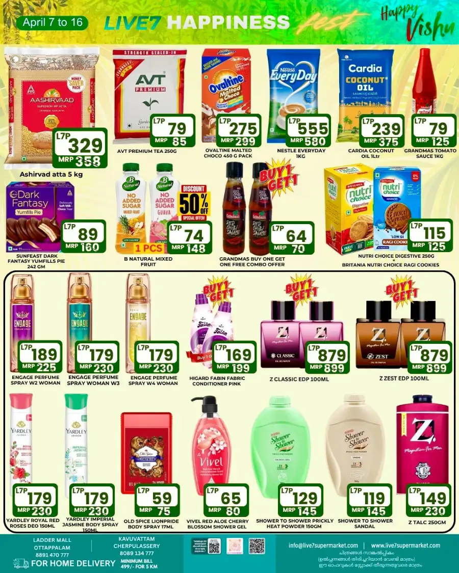 Live 7 Supermarket Ottappalam & Cherpulassery | Vishu Happiness Fest Grocery Offers