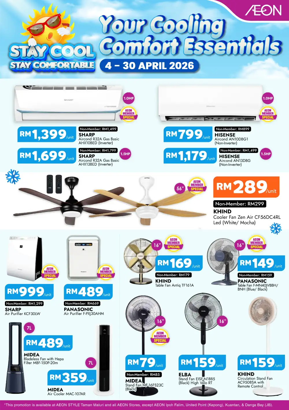 AEON Malaysia Aircond & Fan Sale – Stay Cool Essentials