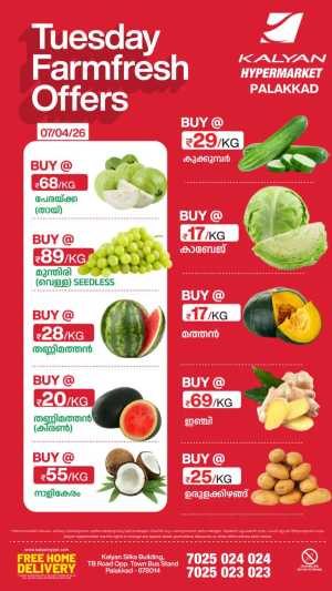 Tuesday Farmfresh offers In Kalyan Hypermarket Palakkad