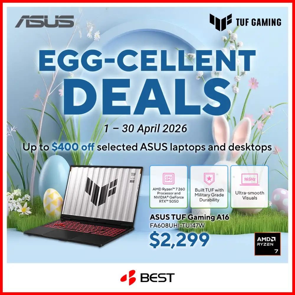 BEST Denki Singapore ASUS TUF Gaming Sale – Up to $400 Off