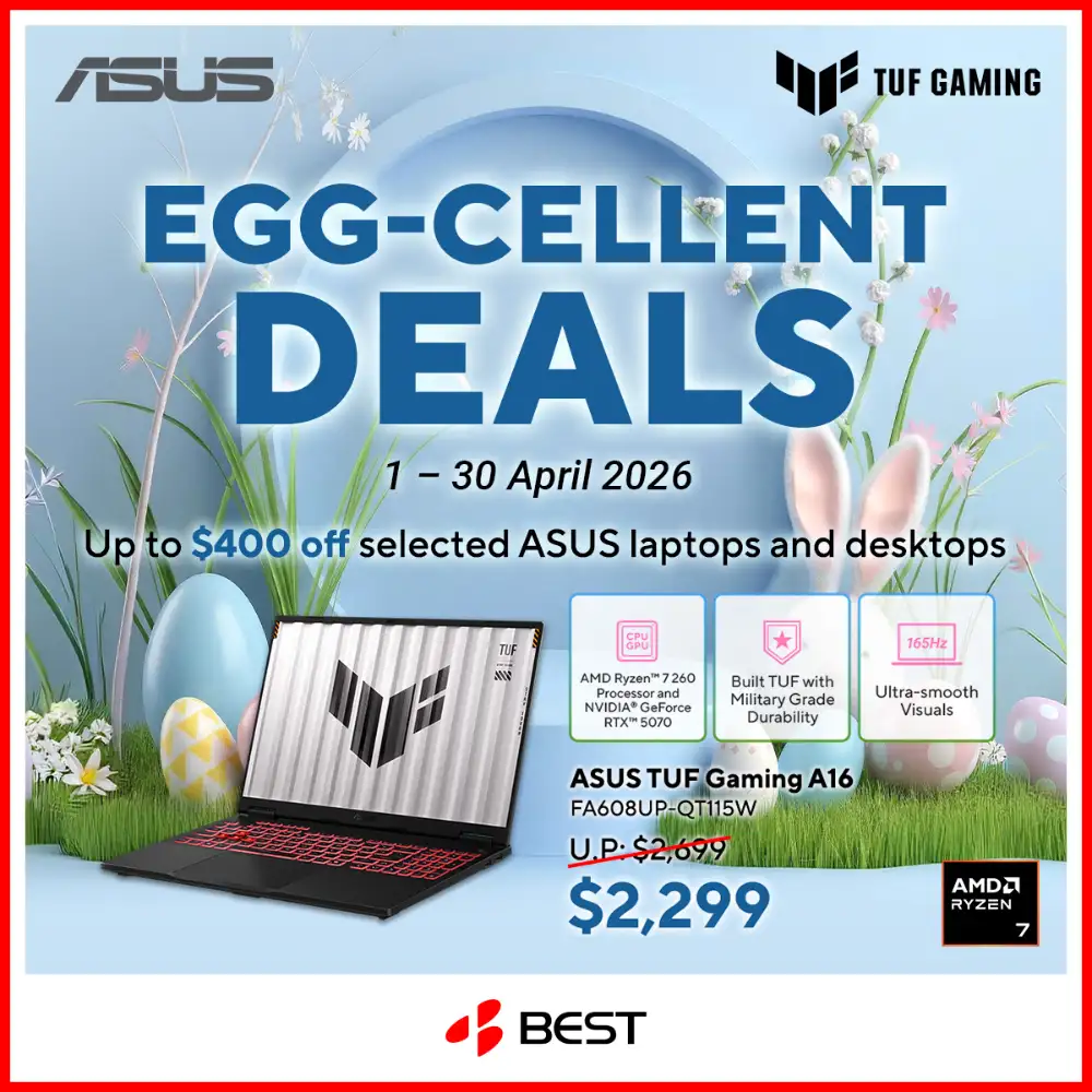 BEST Denki Singapore ASUS TUF Gaming Sale – Up to $400 Off