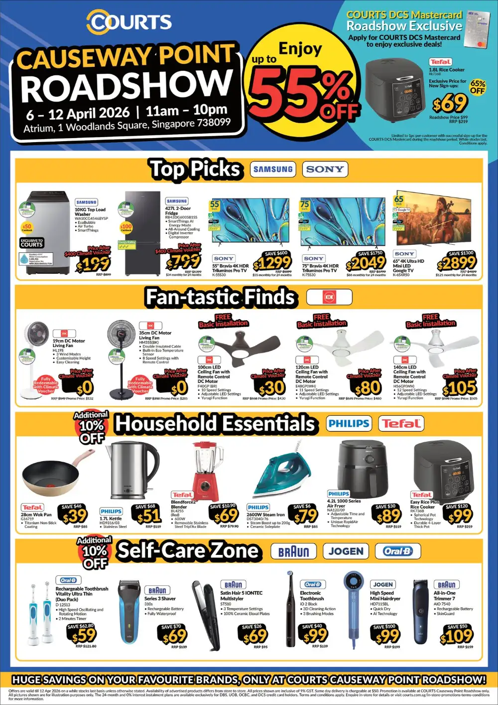 COURTS Causeway Point Roadshow – Up to 55% Off Home Deals