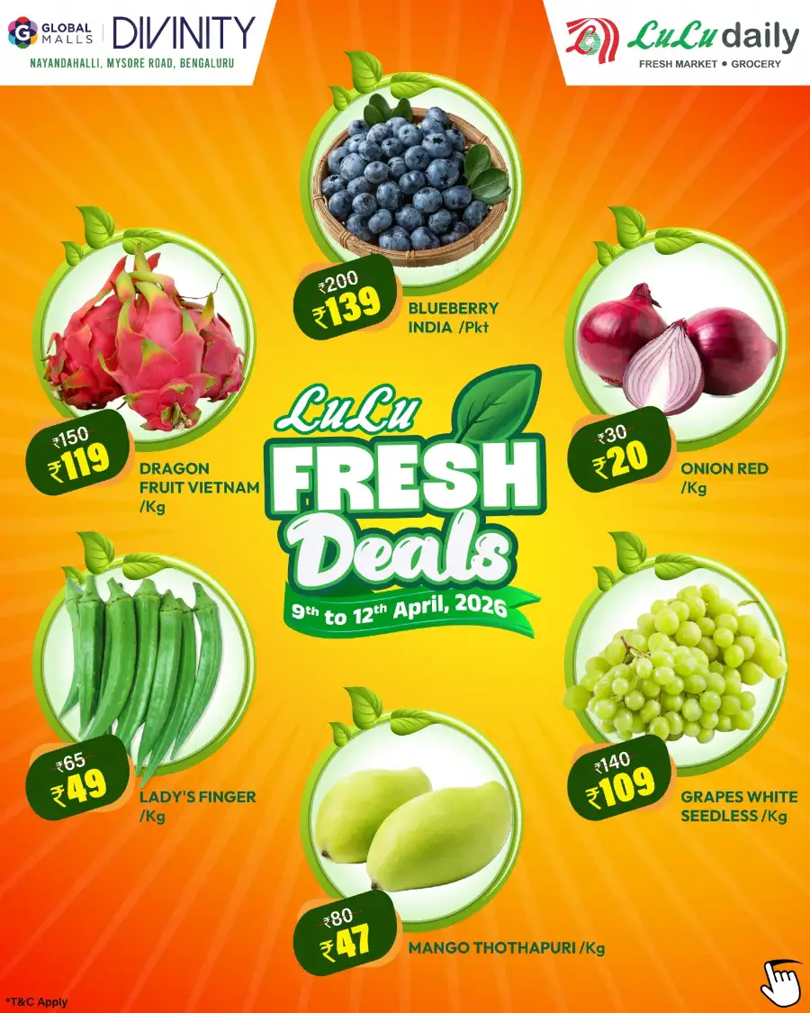 LuLu Daily Bengaluru Fresh Deals | Ends 12th