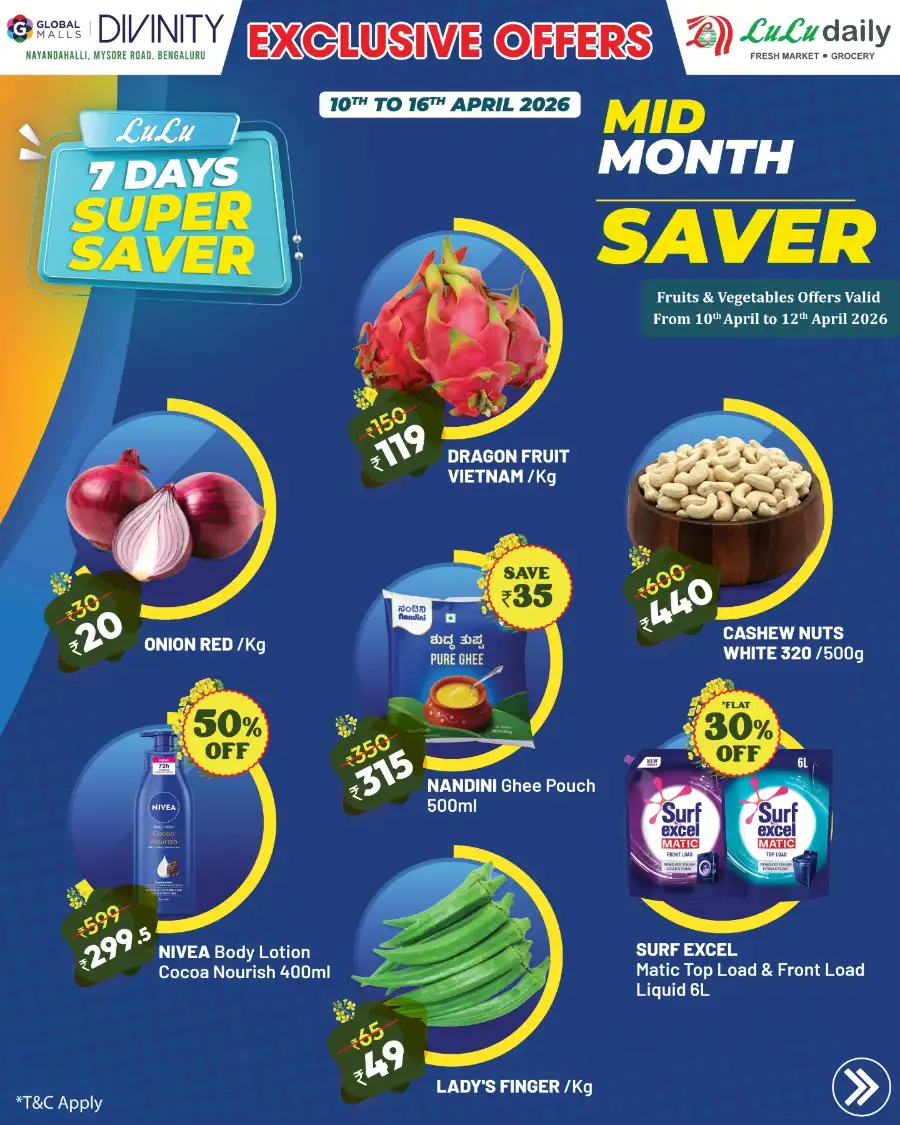 LuLu Daily Bengaluru Mid Month Saver | Ends 16th